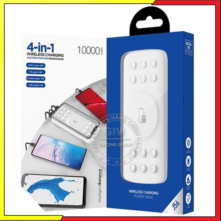 Pin dự phòng Hoco J56 2 cổng USB 3.0A, 10000mah, sạc không dây 10W, có đèn led, tương thích nhiều thiết bị