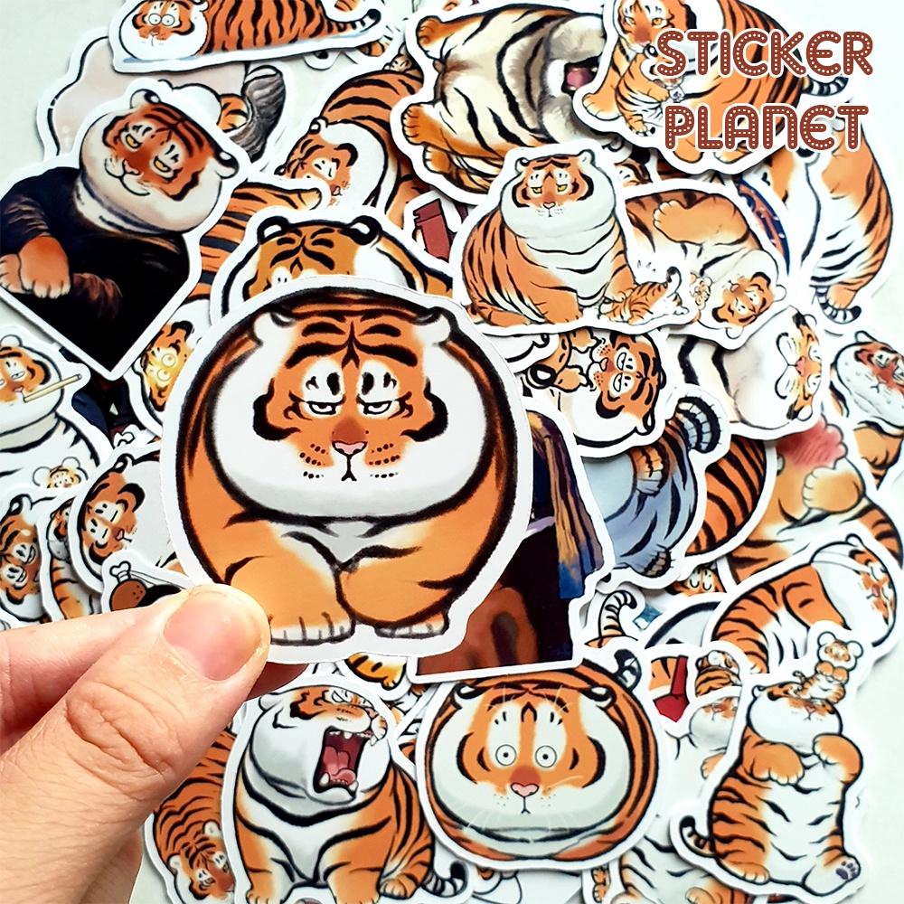 Sticker hình dán hổ đáng yêu cute trang trí mũ bảo hiểm, đàn, guitar, ukulele, điện thoại laptop,macbook,vali