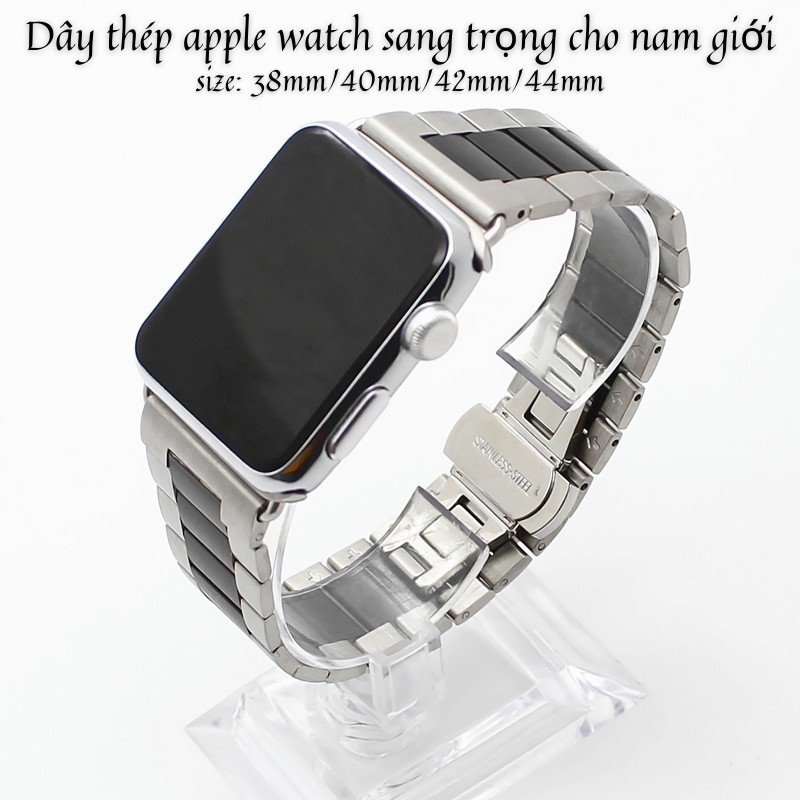 Dây đồng hồ Apple Watch sang trọng cho nam giới hợp kim thép không gỉ series 6/5/4/3/2/1 38mm/ 40mm / 42mm/ 44mm