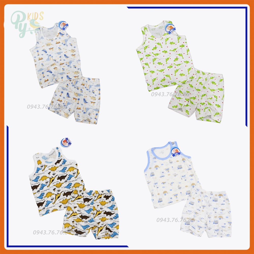 BỘ ĐÙI BA LỖ BIBO COTTON LỤA HÌNH THÚ DỄ THƯƠNG CHO BÉ 6-18kg