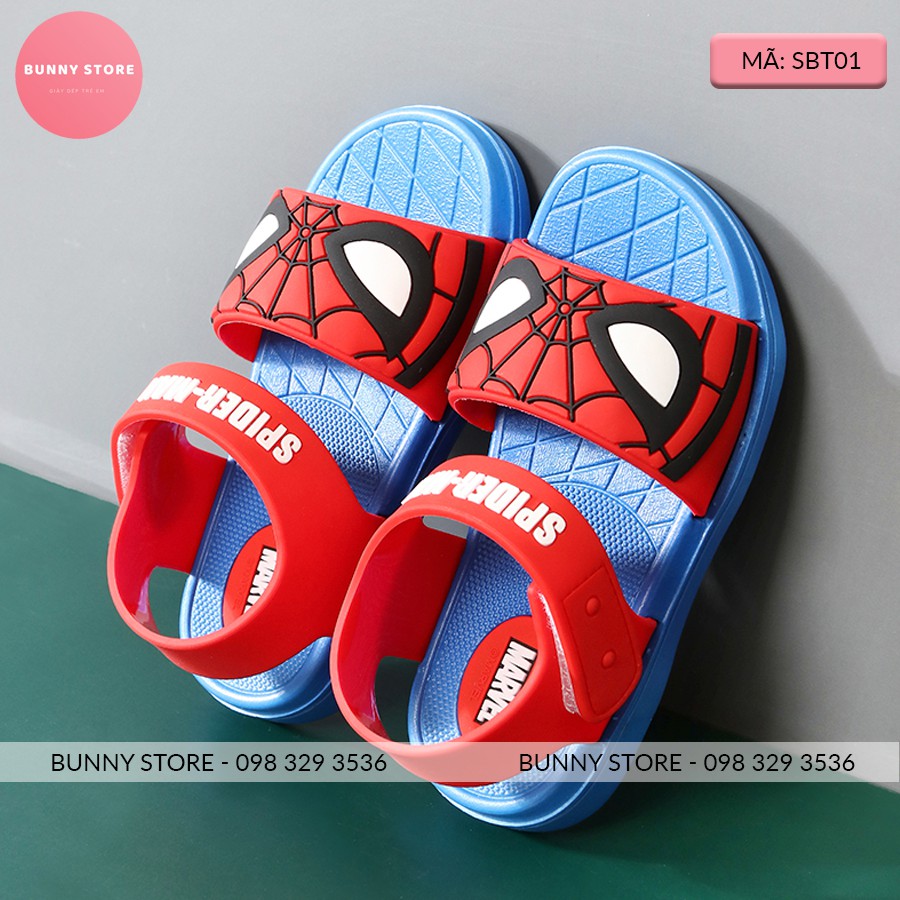 Giày sandal cho bé hình Spiderman cá tính đế mềm chống trượt size từ 14 đến 18cm BUNNY STORE BN04