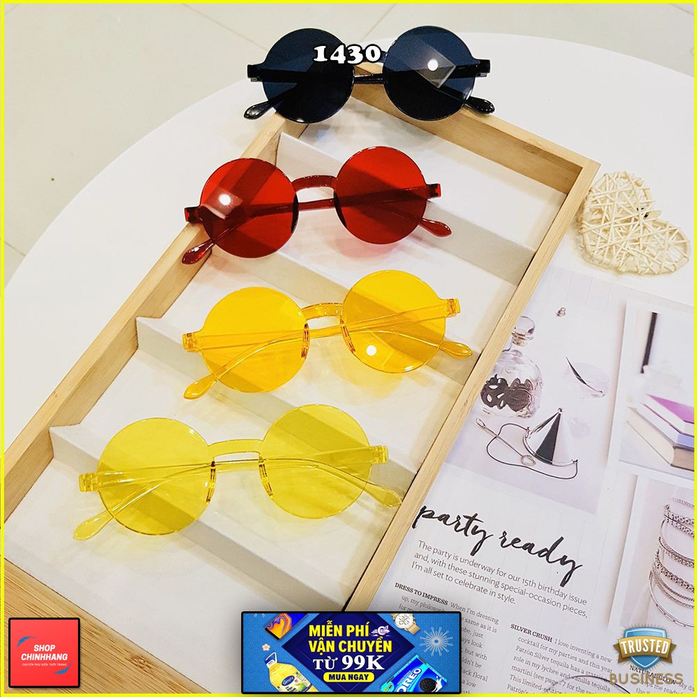 Mắt kính mát nữ thời trang cao cấp gọng tròn FREESHIP mắt kính râm nam nữ sành điệu giá rẻ SH1430