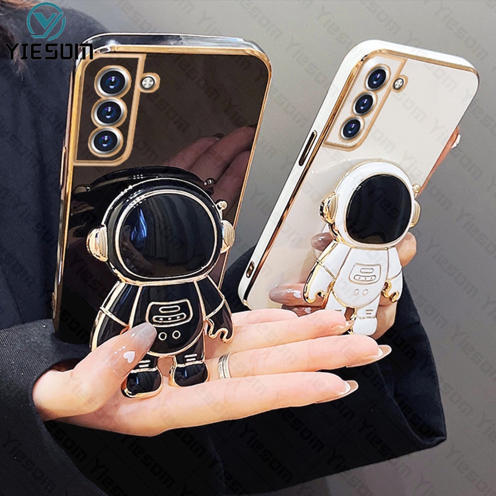 Ốp Điện Thoại Silicon Dẻo Họa Tiết Phi Hành Gia Kèm Giá Đỡ Cho Samsung Galaxy S22 S21 Ultra S22 Plus S21 FE S21 Plus