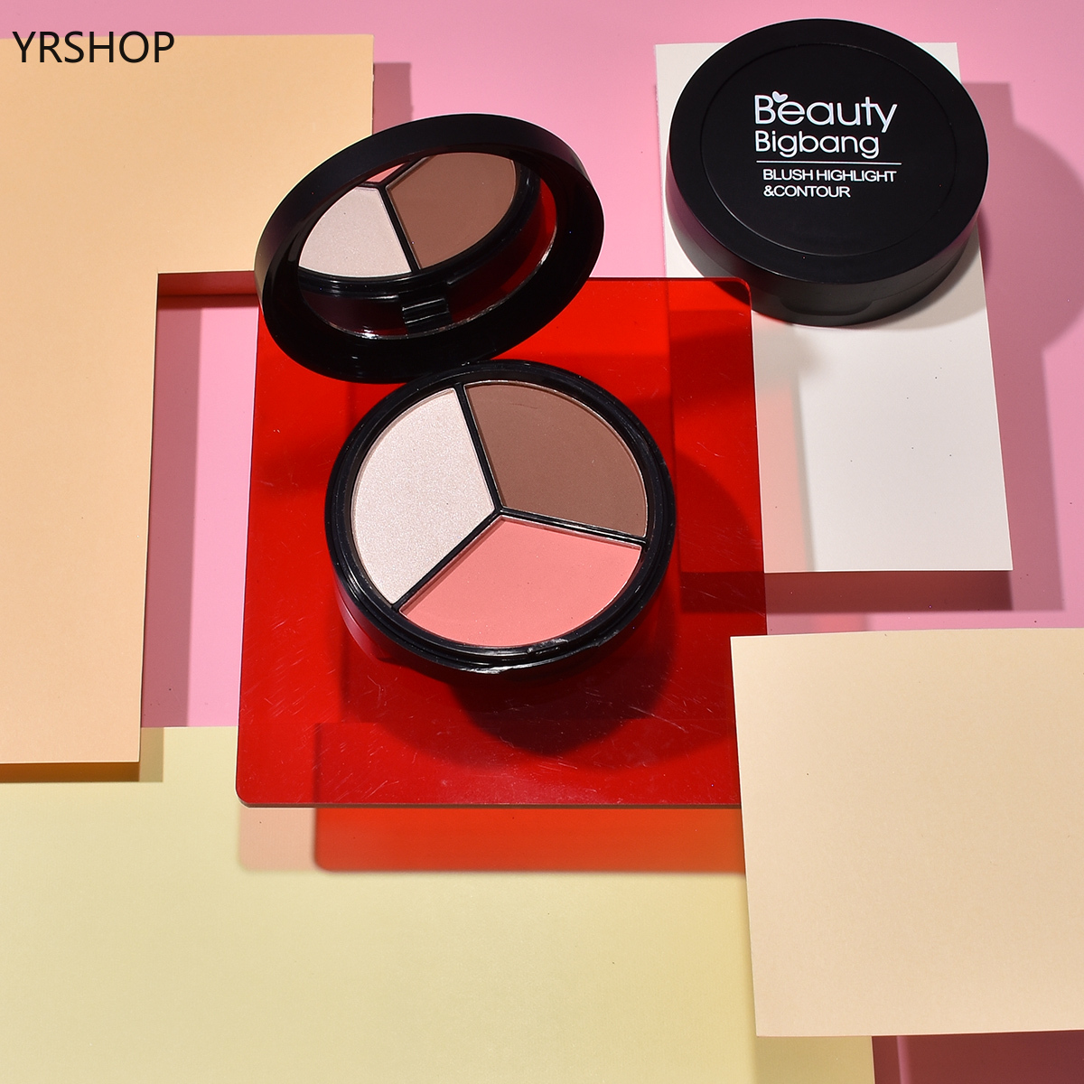 [Hàng mới về] Bảng Phấn Bắt Sáng Và Tạo Khối 3 Màu Chuyên Nghiệp | BigBuy360 - bigbuy360.vn