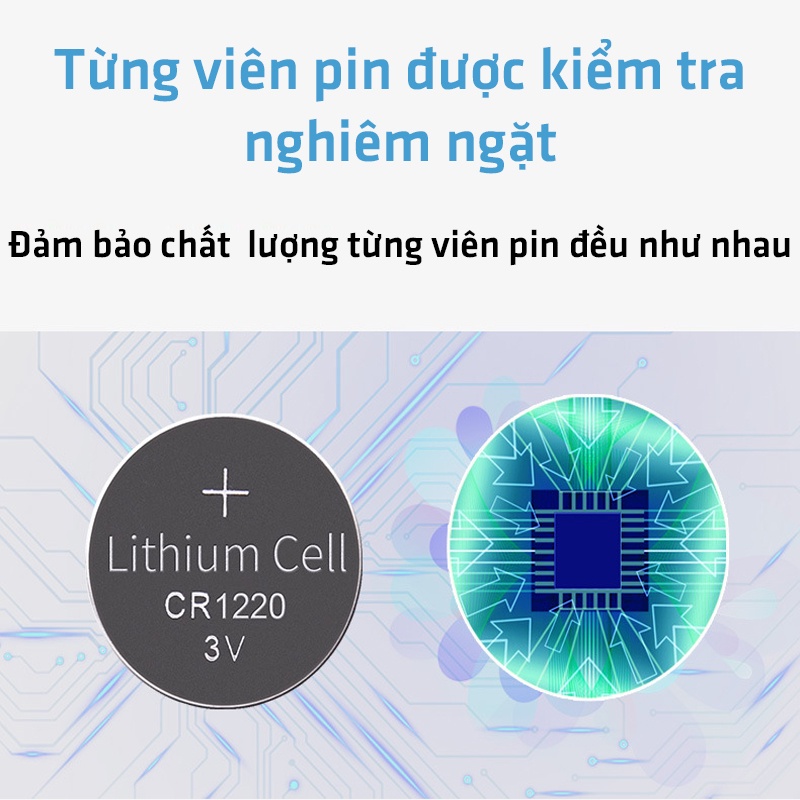 Vỉ 5 Viên Pin CR1220 Lithium 3V Doublepow Dùng Cho Remote ô tô, xe máy, cân điện tử, đồng hồ, máy đo kĩ thuật, CMOS
