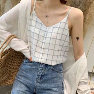 Áo 2 dây kẻ caro