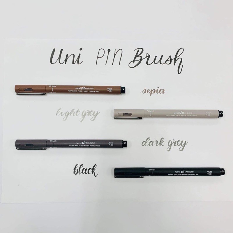 [DA ĐEN] Bút Line Và Brush Pin Uniball Calligraphy