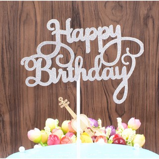 Topping Chữ Happy Birthday trang trí bánh