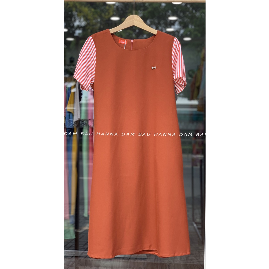 [HANNA] Đầm bầu công sở tphcm đẹp lịch sự có size tới 70kg vải mềm mát thấm mồ hôi tốt có 2 túi bên sườn sale giá rẻ