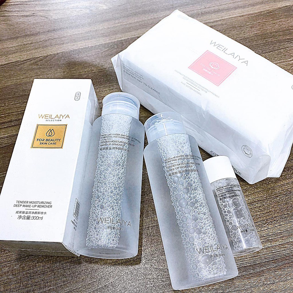 Tẩy trang Weilaiya chai 300ml Zuka Beauty cho mọi loại da làm sạch sâu dưỡng ẩm