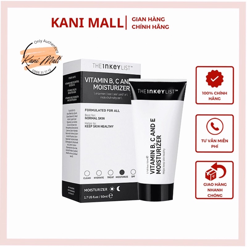 Kem dưỡng da Vitamin B,C and E Moisturizer The INKEY List