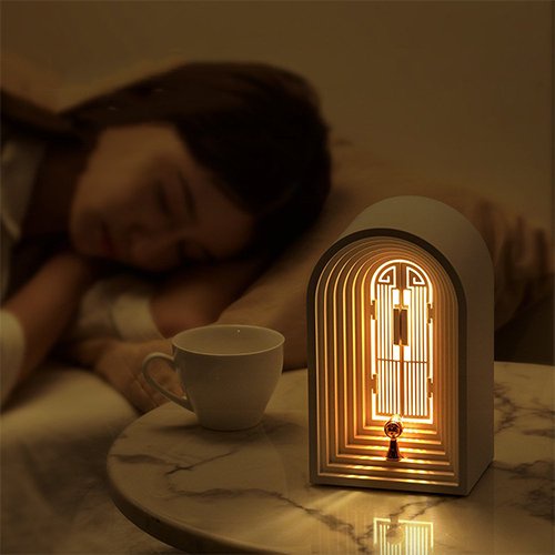 Đèn ngủ LED phòng ngủ , loa Bluetooth sạc USB mô hình nhà thờ Bắc Âu