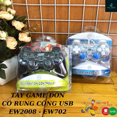 Tay Cầm Chơi Game Đơn Có Rung Cổng USB - Gamepad Cho PC Laptop Chơi FO4, Genshin Impact