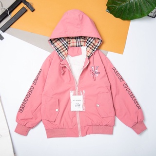 {30-60kg} Áo khoác gió lót nỉ bé gái size đại cồ M451