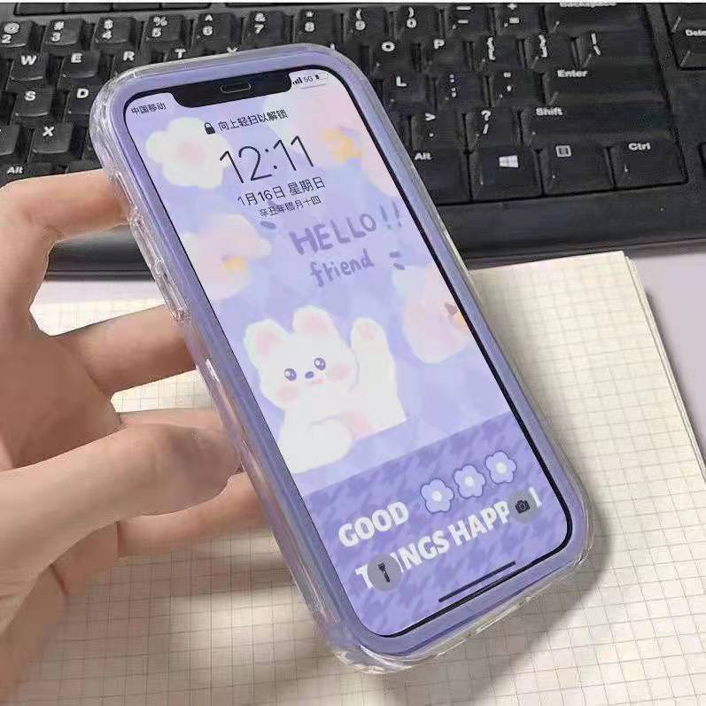 Ốp Điện Thoại TPU Mềm Trong Suốt Chống Sốc 3 Trong 1 Cho compatible for iPhone 13 12 11 Pro Max X XR XS Max 7P 8Plus