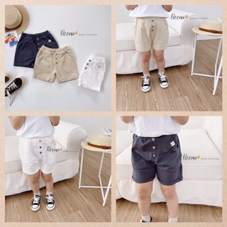Quần sooc, quần đùi cotton da cá Beemo đính cúc khoẻ khoắn cho bé trai mặc hè đi học, đi chơi
