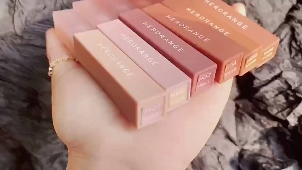 Son Kem Lì HERORANGE Chính Hãng,tone màu đỏ nâu đất,đỏ cam Thiết kế Thân Vuông thon dài | BigBuy360 - bigbuy360.vn