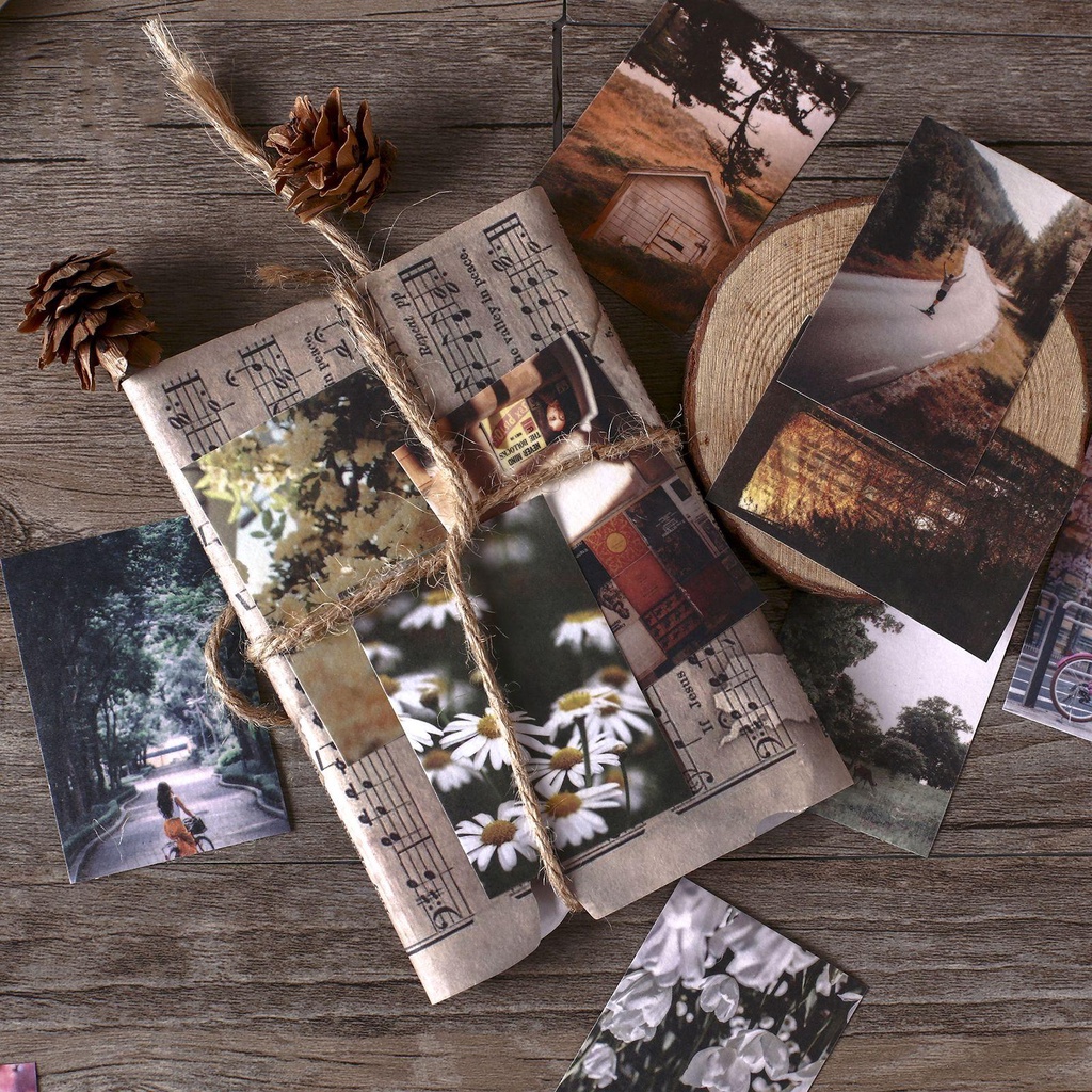 FAY Bộ 50 Tờ Sticker Dán Trang Trí Album Hình Phong Cảnh Dễ Thương