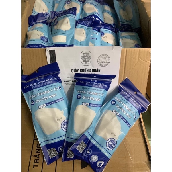 [SET 50 CÁI] KHẨU TRANG KHÁNG KHUẨN QUYỀN ANH 4D KF94 4 LỚP