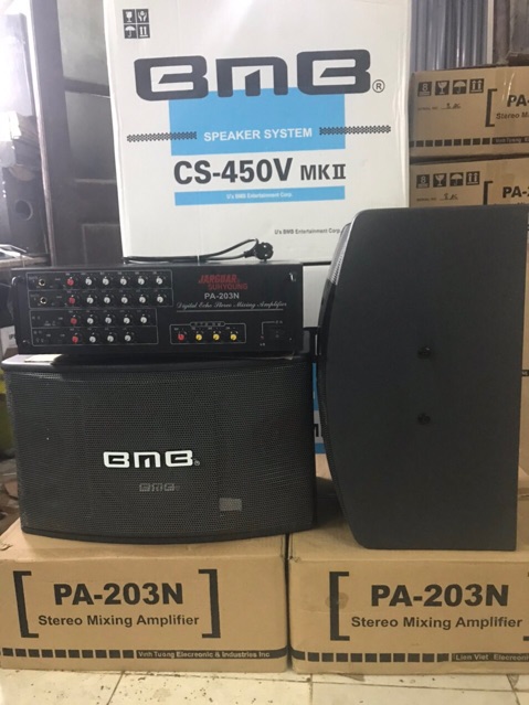 Bộ combo karaoke( amply 12 sò AC và đôi loa 450 bass từ kép tép từ kép