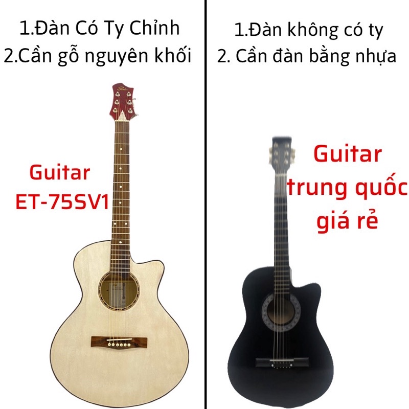 Đàn Guitar Acoustic AC-15 Có Ty Chỉnh Cần 2 Chiều Tặng Kèm 15 Món Phụ Kiện Bảo Hành 5 Năm