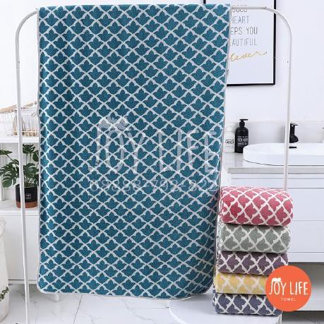 Khăn tắm lông cừu to 70 x 140 cm, hoạ tiết hình lá cây (khăn tắm cỡ lớn)