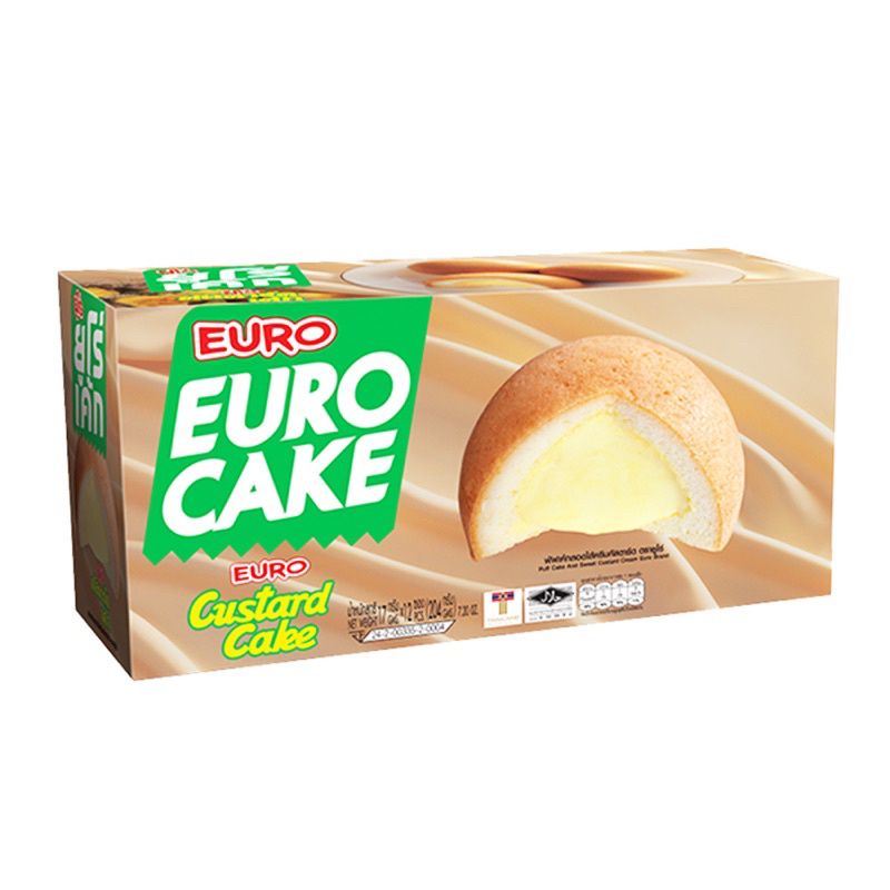 Hộp Bánh Trứng Euro Custard Cake Thái Lan Hộp 12 Cái - Bánh Bông Lan Ăn Vặt Thơm Ngon Mềm Mịn