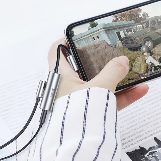 Bộ chuyển cổng Lightning sang Audio 3.5mm + Lightning Baseus L42 cho iPhone X/ XS Max (New Model, Smart Upgrade ).