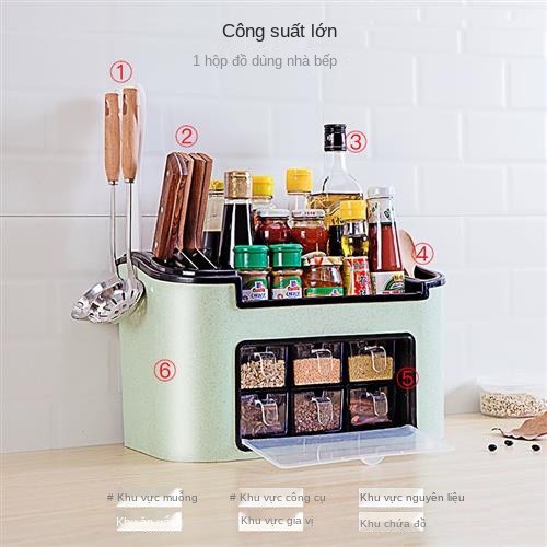 Kệ kho nhà bếp bộ sưu tập gia vị o Na rack cung cấp nguyên liệu đình, đầy đủ hộp đựng hương liệu, lớn