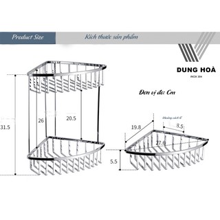 [INOXSUS304] Kệ góc đơn/ 2 tầng nhà tắm