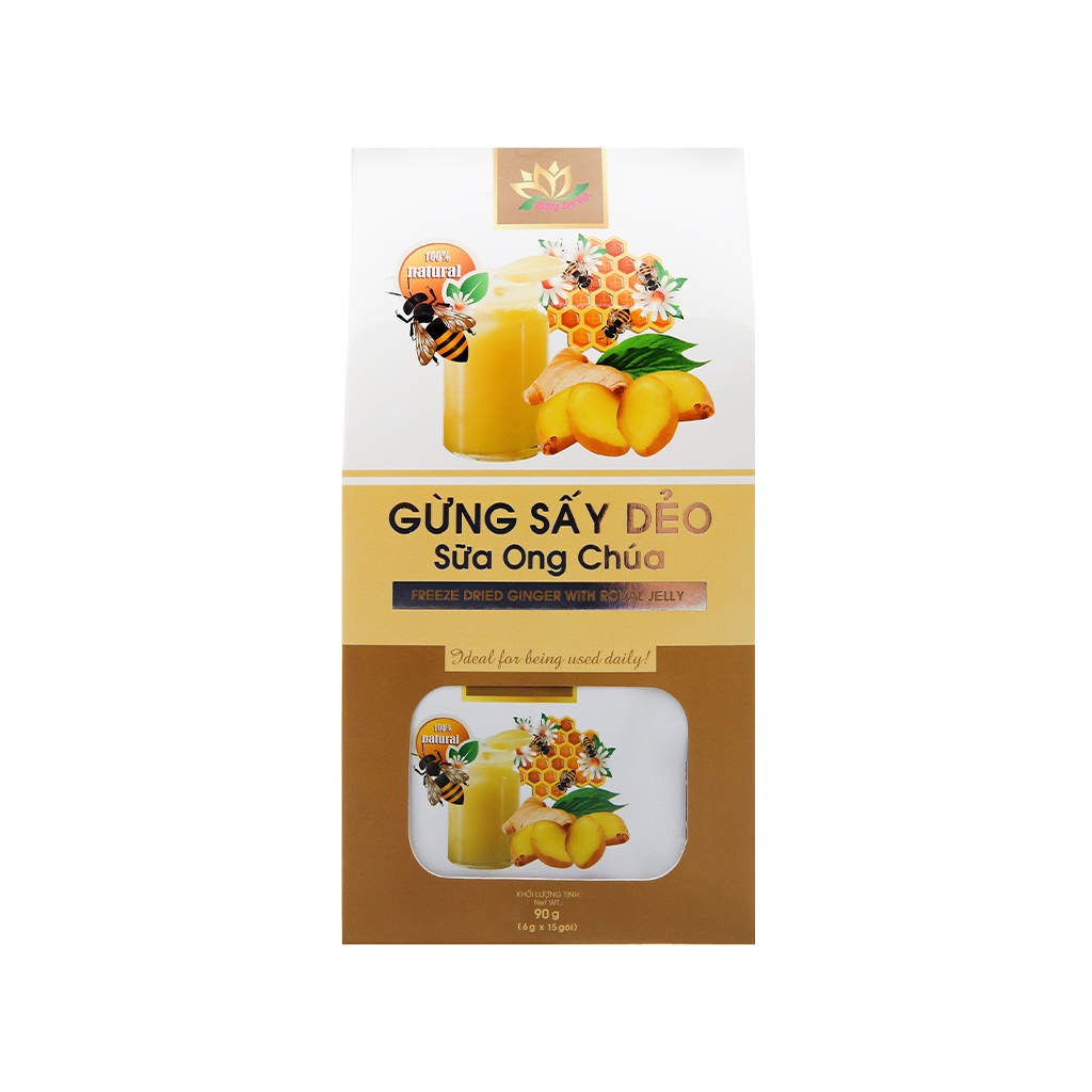 GỪNG SẤY DẺO SỮA ONG CHÚA 90g - HƯƠNG SEN VIỆT