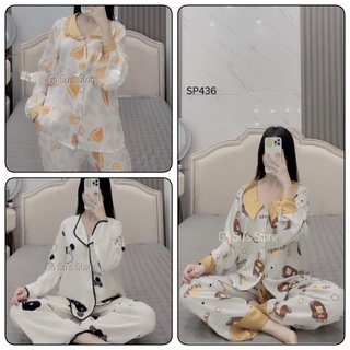 Bộ pyjama tay dài quần dài - do bo nu - bộ pyjama lụa mango siêu mềm