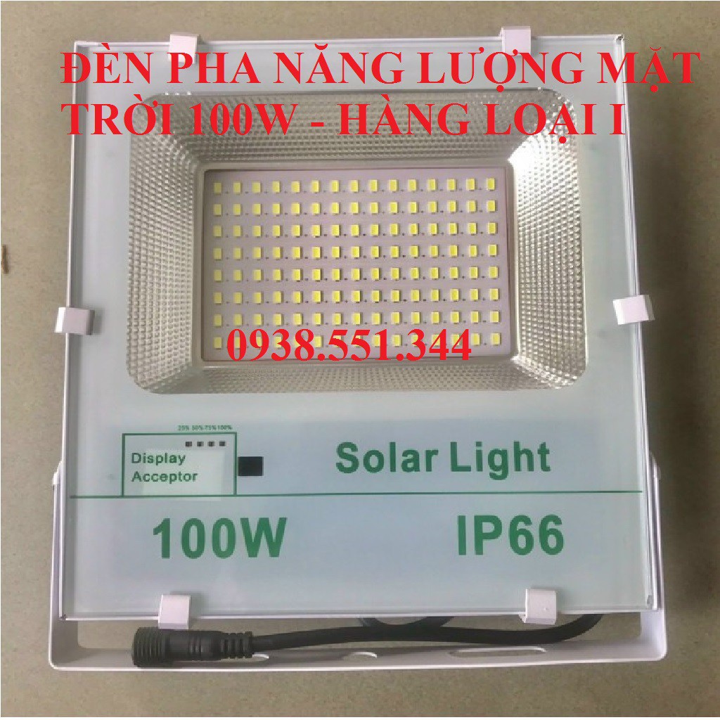 Đèn pha led năng lượng mặt trời 100w - Hàng loại tốt