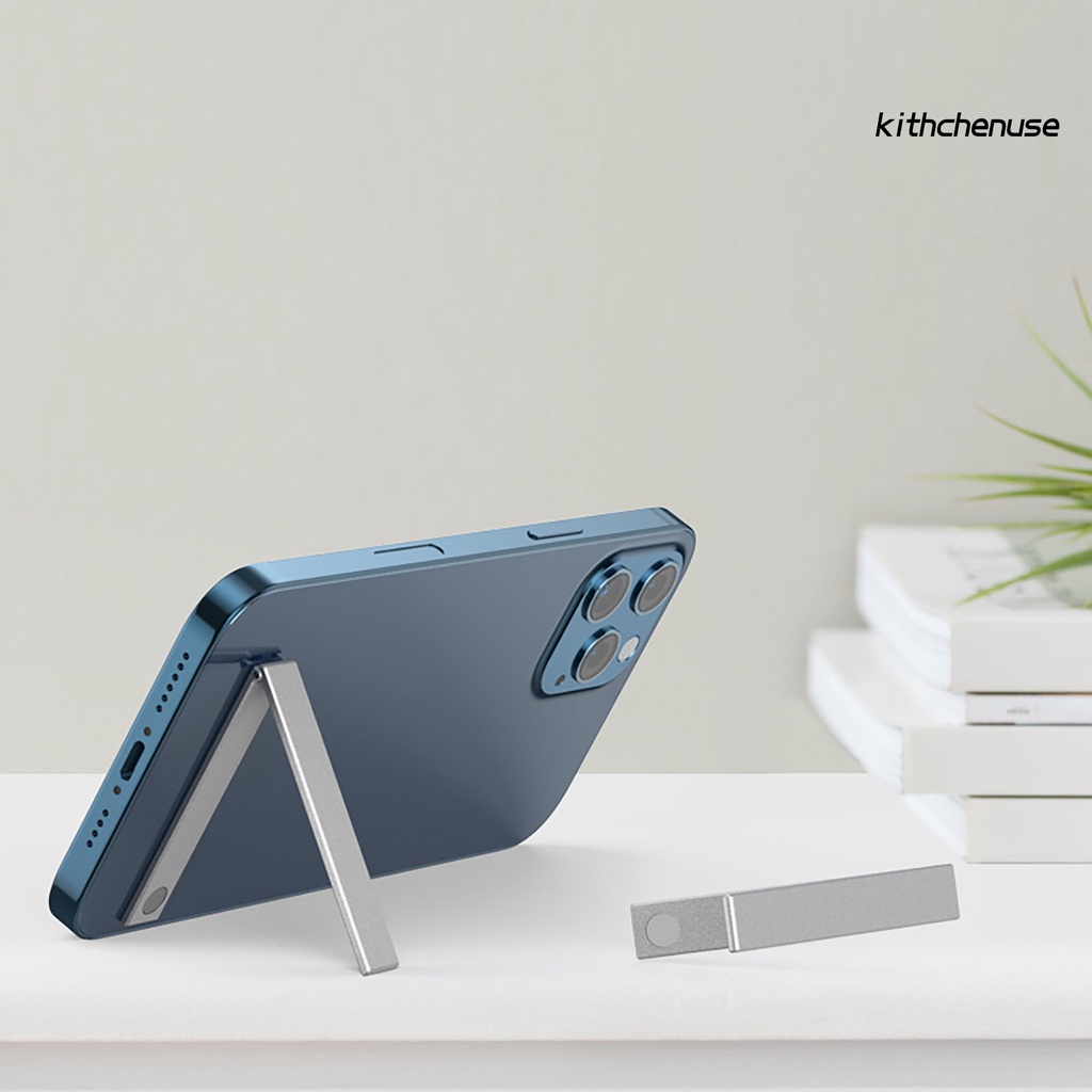 Giá Đỡ Điện Thoại Mini Bằng Hợp Kim Nhôm Siêu Mỏng Có Nam Châm Hít Để Bàn Xem TV