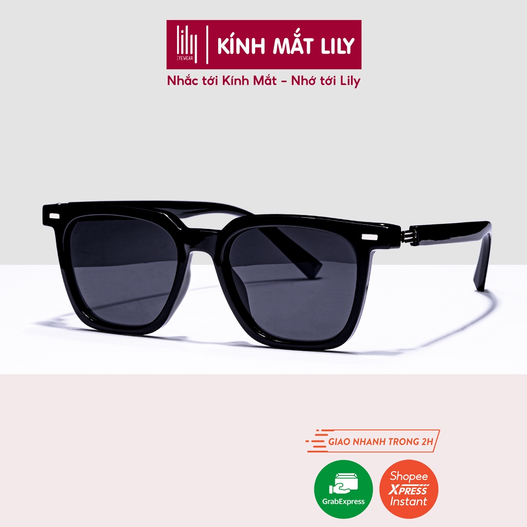 Kính mát nam nữ LILYEYEWEAR mắt vuông to chất liệu nhựa cứng cáp chống UV400 ZC126