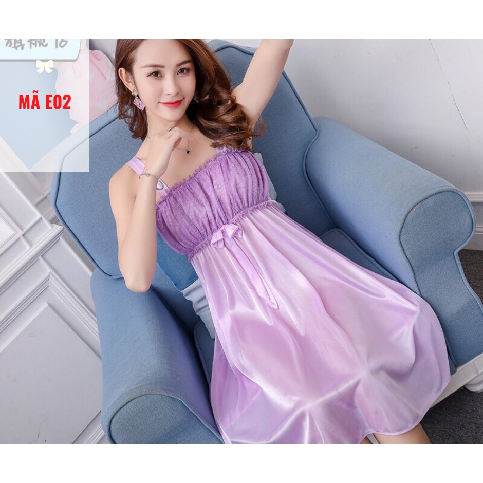 Váy ngủ hai dây đầm ngủ thun mềm mịn  ( tặng kèm bịt mắt ) | BigBuy360 - bigbuy360.vn