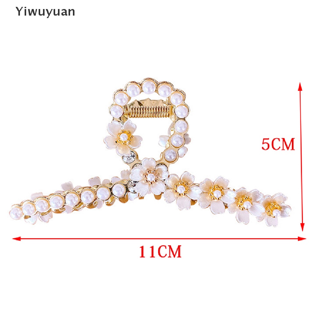 &lt; Yiwuyuan &gt; Kẹp Tóc Càng Cua Đính Hoa Ngọc Trai Phụ Kiện Thời Trang Cho Nữ Đang Giảm Giá