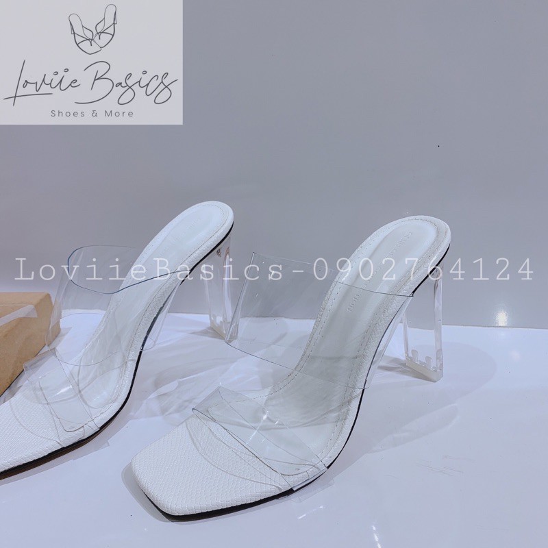 [Mã SKAMFSW175 giảm 10K đơn 50K] DÉP CAO GÓT LOVIIEBASICS THỜI TRANG - GUỐC QUAI TRONG GÓT THỦY TINH 9 PHÂN D200329