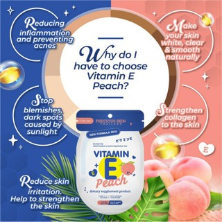 Viên uống đẹp da Vitamin E Peach Thái Lan (bịch 60 viên)