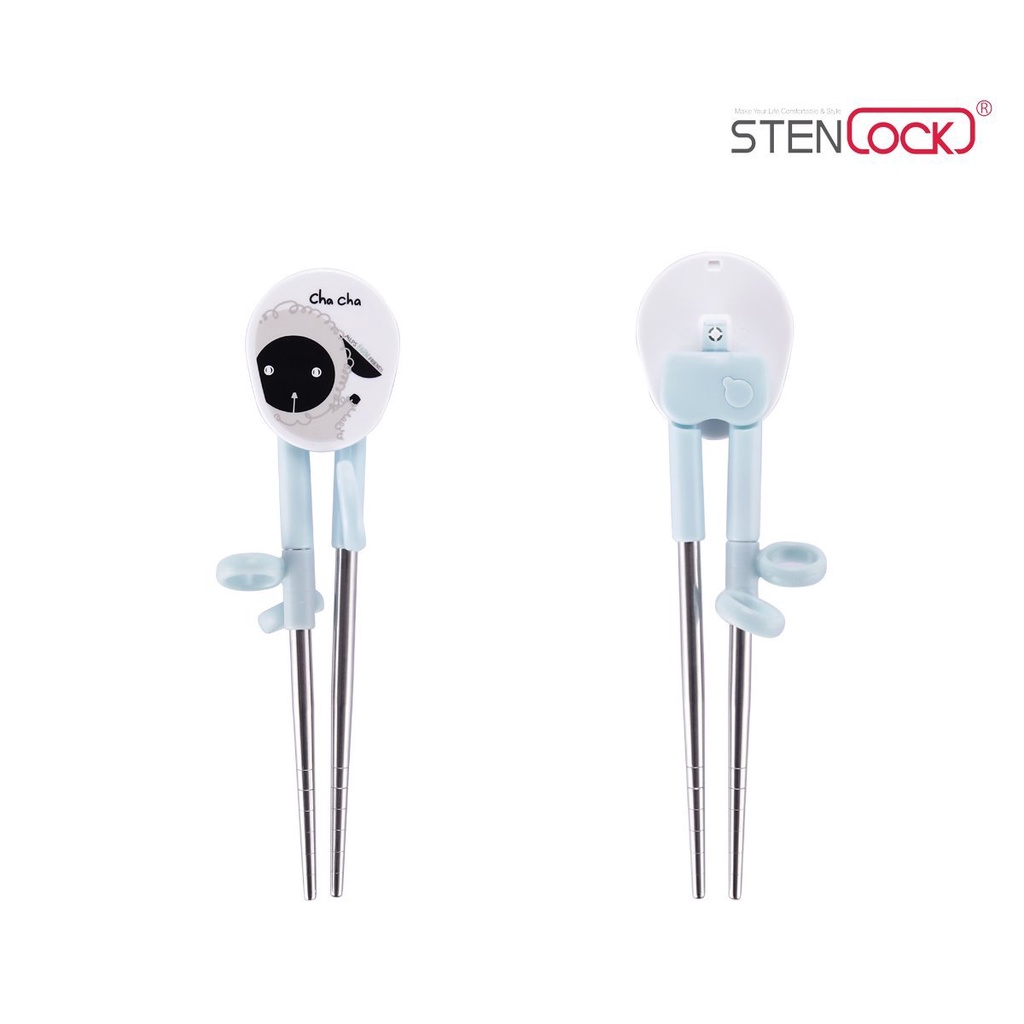 Đũa tập ăn xỏ ngón Inox STENLOCK Hàn Quốc cho bé