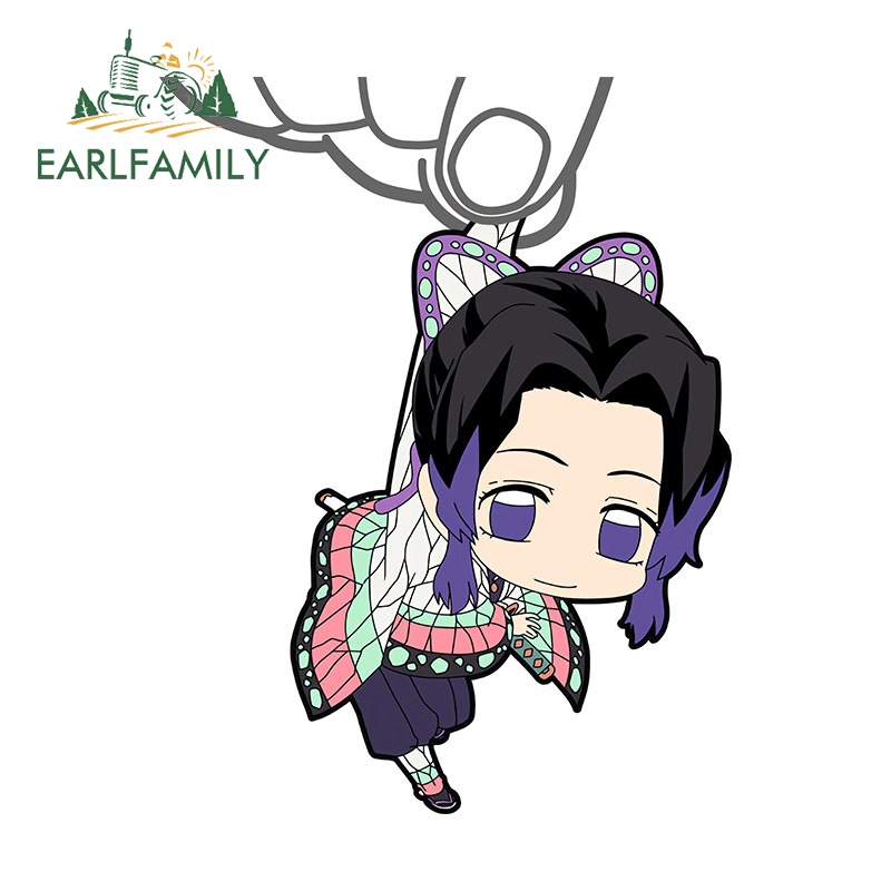 Earlfamily 13cm Demon Slayer Anime Xe Dán Windows Decal Phụ Kiện Xe Máy Chống Nước RV JDM Campervan