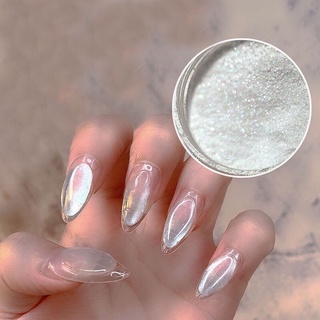 Bột tráng gương trắng ánh ngọc trai làm nail