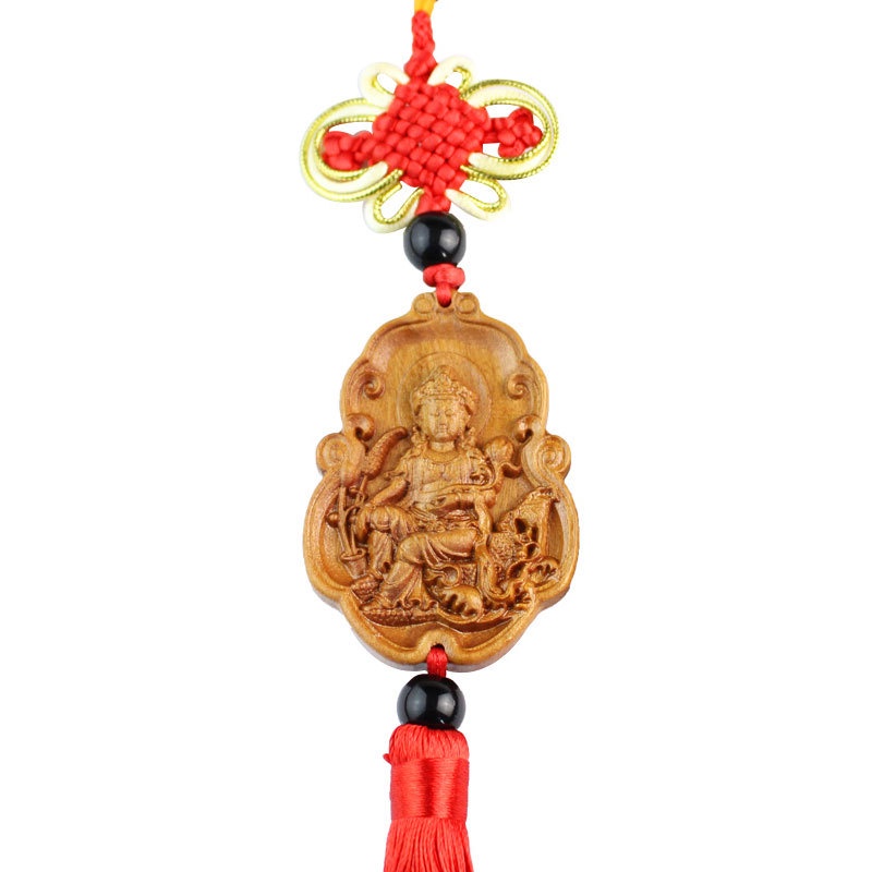 Dây Treo Trang Trí Xe Hơi Hình Tượng Phật Bằng Gỗ Đào