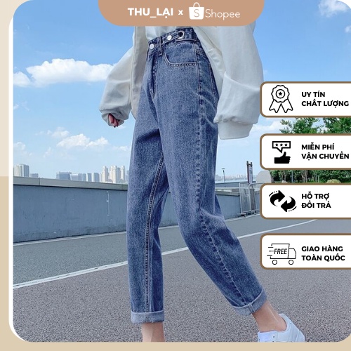 Quần Jean Đẹp Nữ Lưng Cao Cực Chất, Bò Ống Đứng Phong Cách Ulzzang