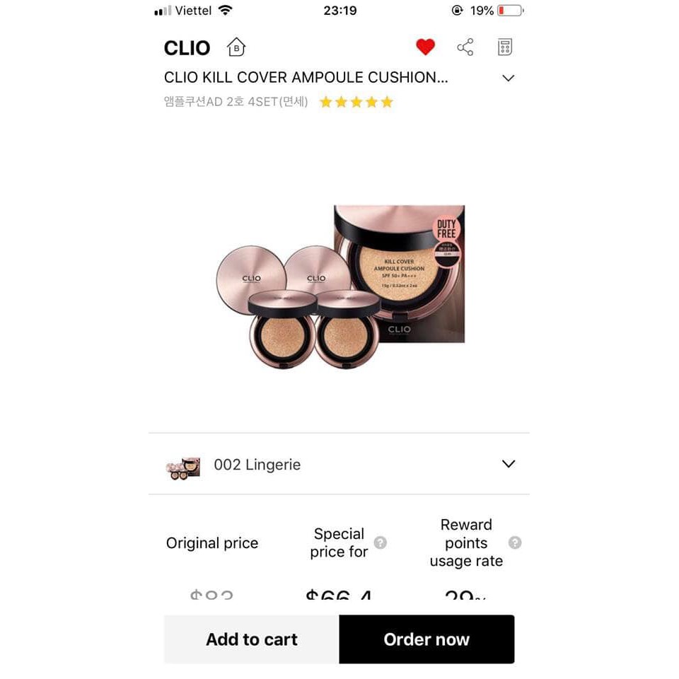 Phấn nước Clio Kill Cover Glow / Ampoule / Founwear/Conceal/Stay Perfect