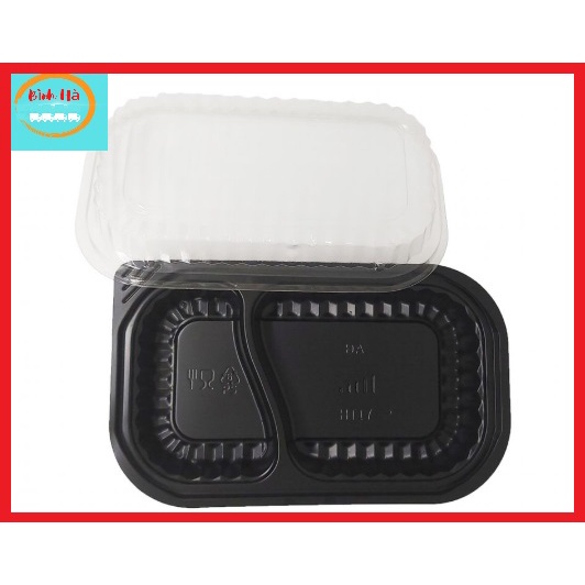 Sét 50 hộp nhựa 2 ngăn, không ngăn  dùng 1 lần
