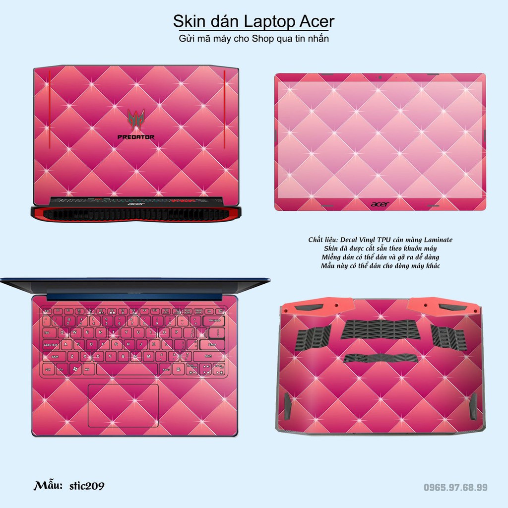 Skin dán Laptop Acer in hình Hoa văn sticker _nhiều mẫu 34 (inbox mã máy cho Shop)