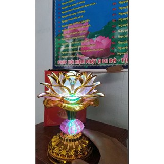 1 Đèn thờ bông sen có niệm Phật và đổi màu (Thầy Nhuận Đức)chỉ đặt tối đa 4c/1đơn