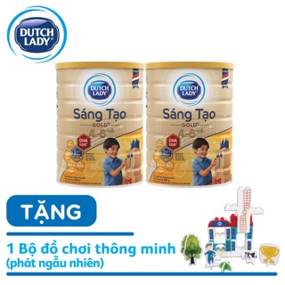 Bộ 2 lon Dutch Lady Sáng Tạo Gold 900g + tặng bộ đồ chơi thông minh