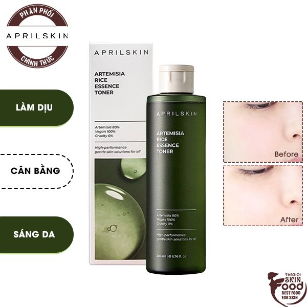 Nước Hoa Hồng Làm Dịu Da Chiết Xuất Ngải Cứu Và Gạo Aprilskin Artemisia Rice Essence Toner 200ml